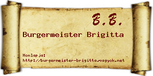 Burgermeister Brigitta névjegykártya